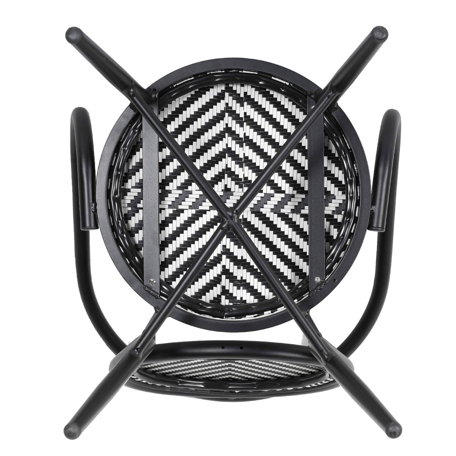 Chaise de jardin style bistrot parisien en aluminium et rotin synthétique