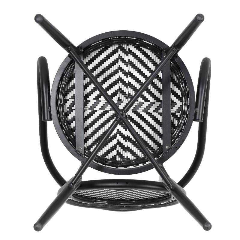 Chaise de jardin style bistrot parisien en aluminium et rotin synthétique (5/7)