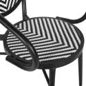 Chaise de jardin style bistrot parisien en aluminium et rotin synthétique