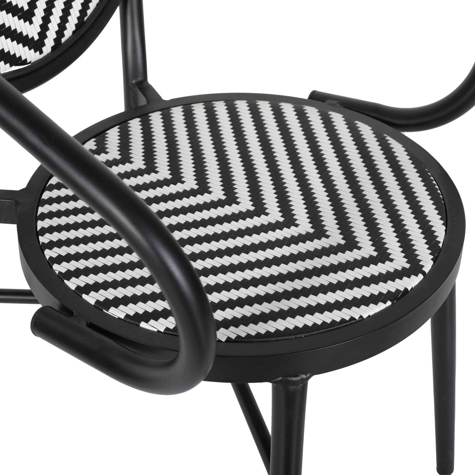 Chaise de jardin style bistrot parisien en aluminium et rotin synthétique
