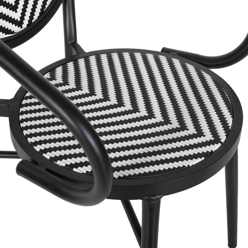 Chaise de jardin style bistrot parisien en aluminium et rotin synthétique (6/7)