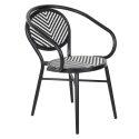 Chaise de jardin style bistrot parisien en aluminium et rotin synthétique