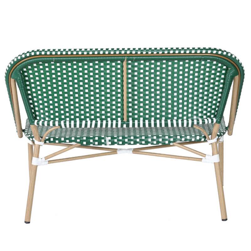 Banc de jardin en alumunium et rotin synthétique  (4/5)