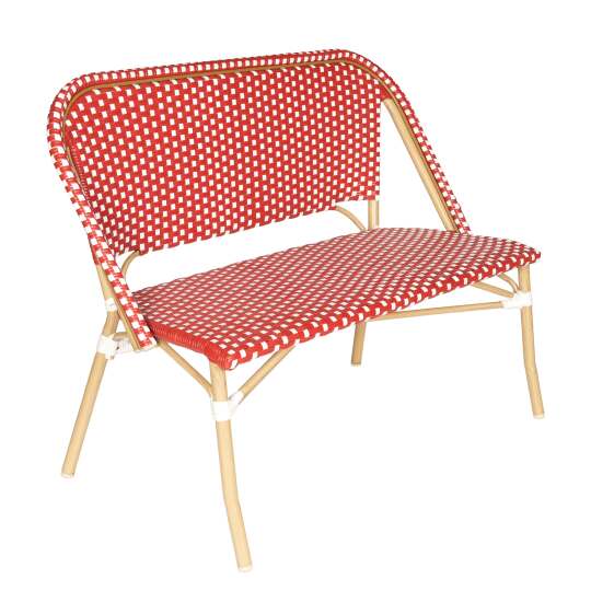 Banc de jardin en alumunium et rotin synthétique