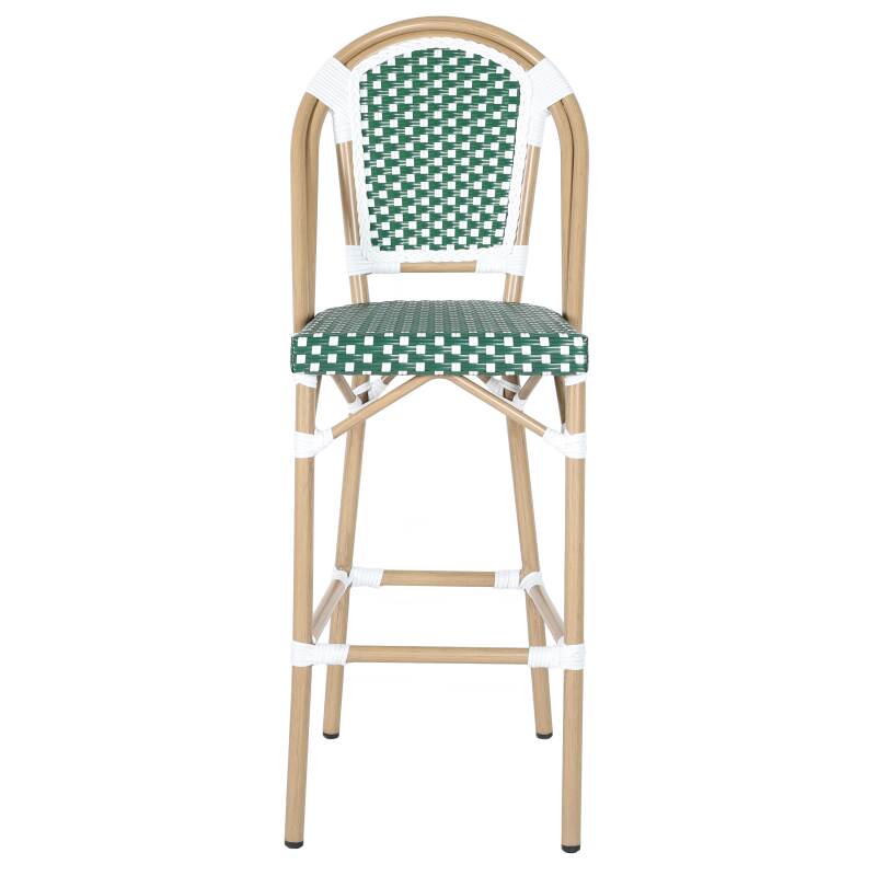 Chaise haute de jardin en aluminium et rotin synthétique