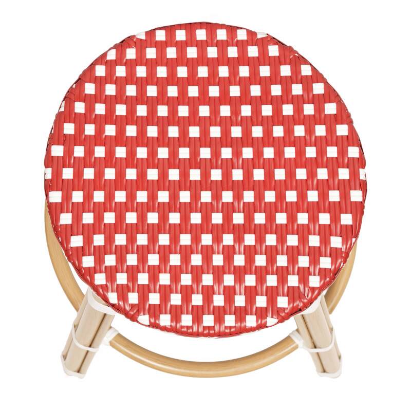 Tabouret de bar en aluminium et rotin synthétique 