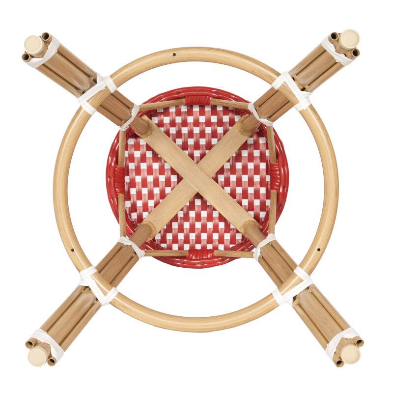 Tabouret de bar en aluminium et rotin synthétique 