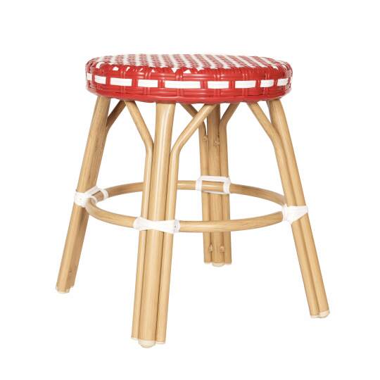 Tabouret bas en aluminium et rotin synthétique | Mobeventpro