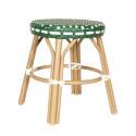 Tabouret bas en aluminium et rotin synthétique