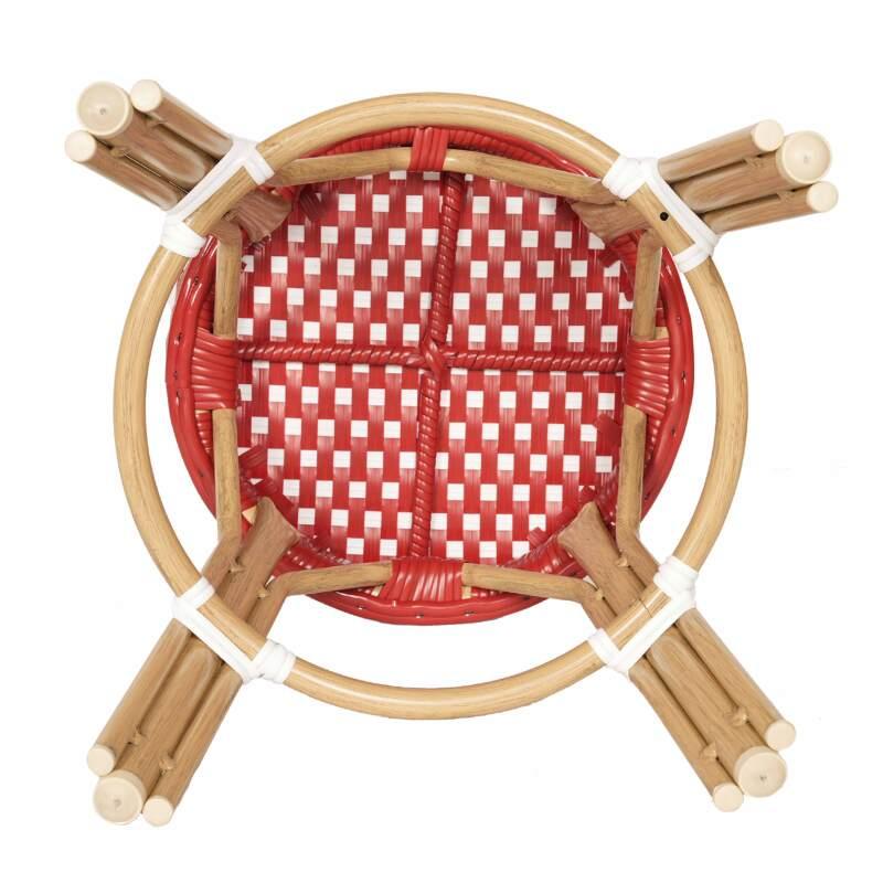 Tabouret bas en aluminium et rotin synthétique (3/4)