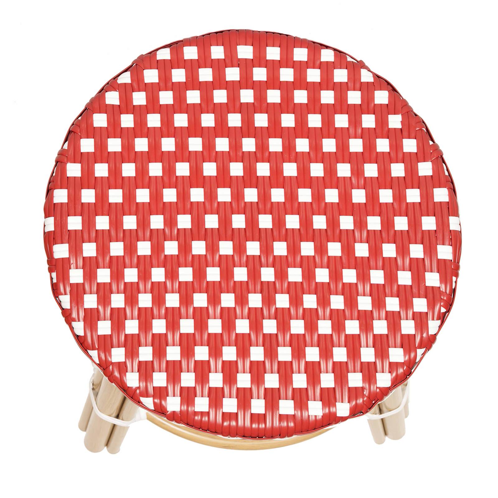 Tabouret bas en aluminium et rotin synthétique