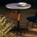 Pied de table avec système inclinable et accroche sac en aluminium 72 cm