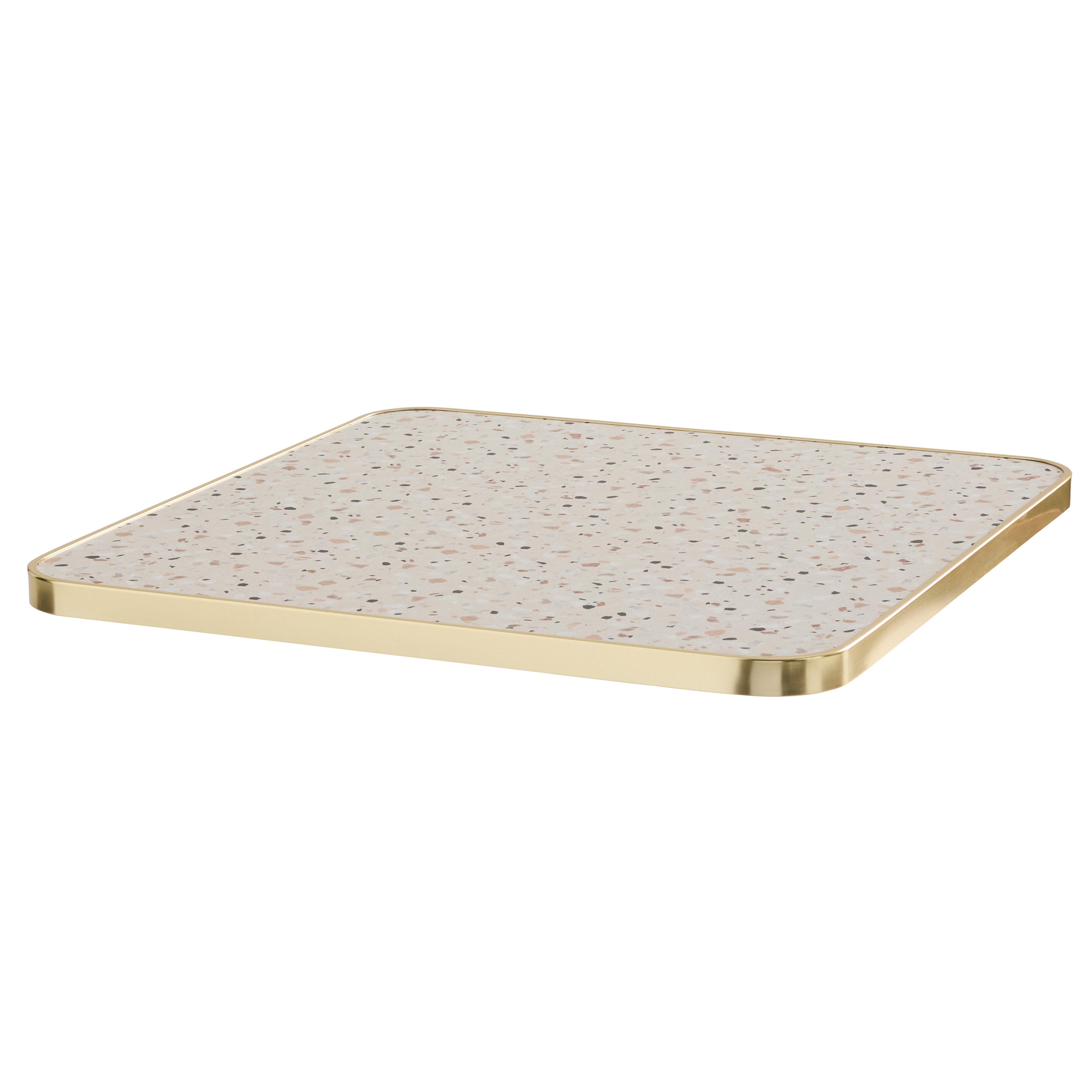 Plateau de table carré en contreplaqué avec revêtement stratifié et bords en aluminium 60 x 60 cm