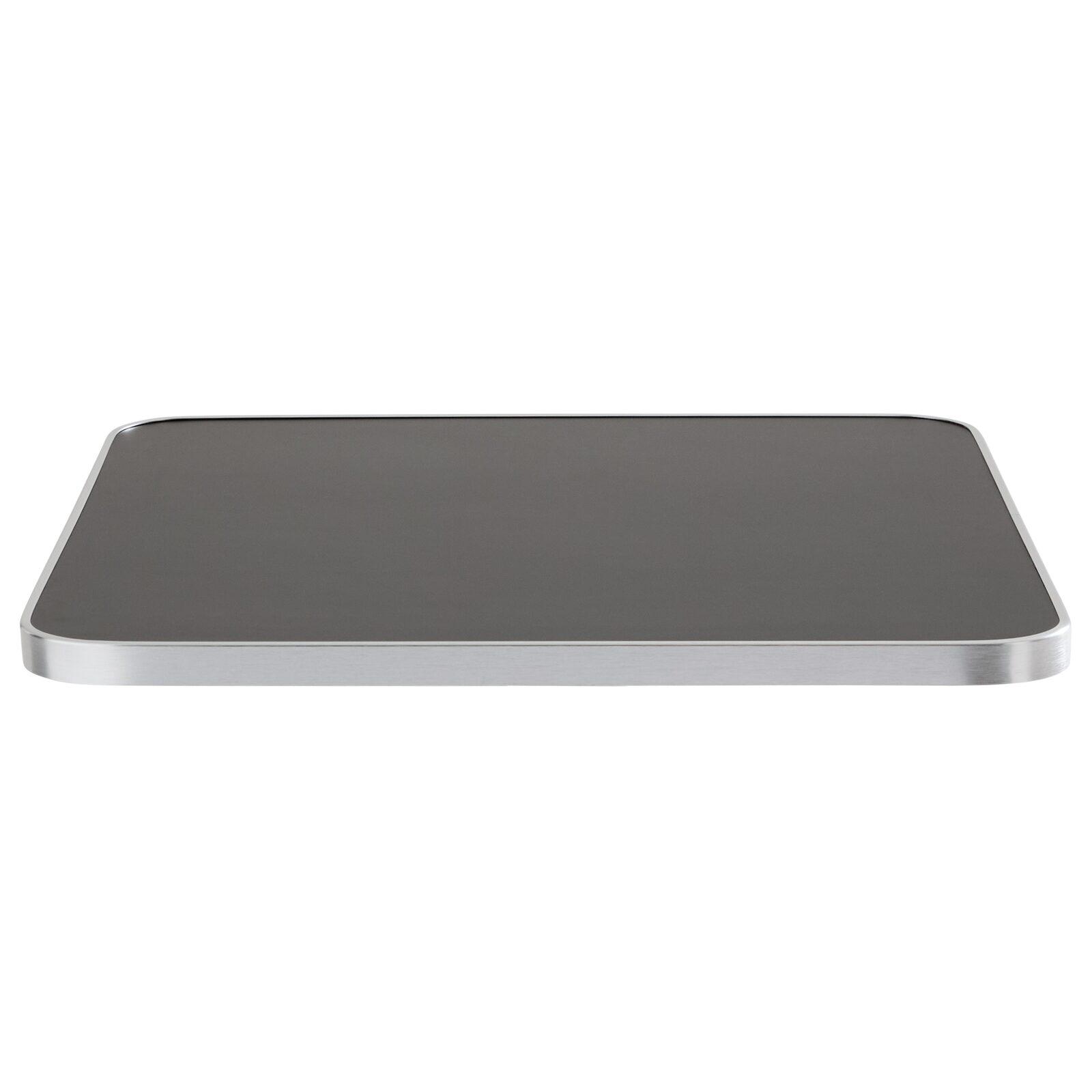 Plateau de table carré en contreplaqué avec revêtement stratifié et bords en aluminium 60 x 60 cm