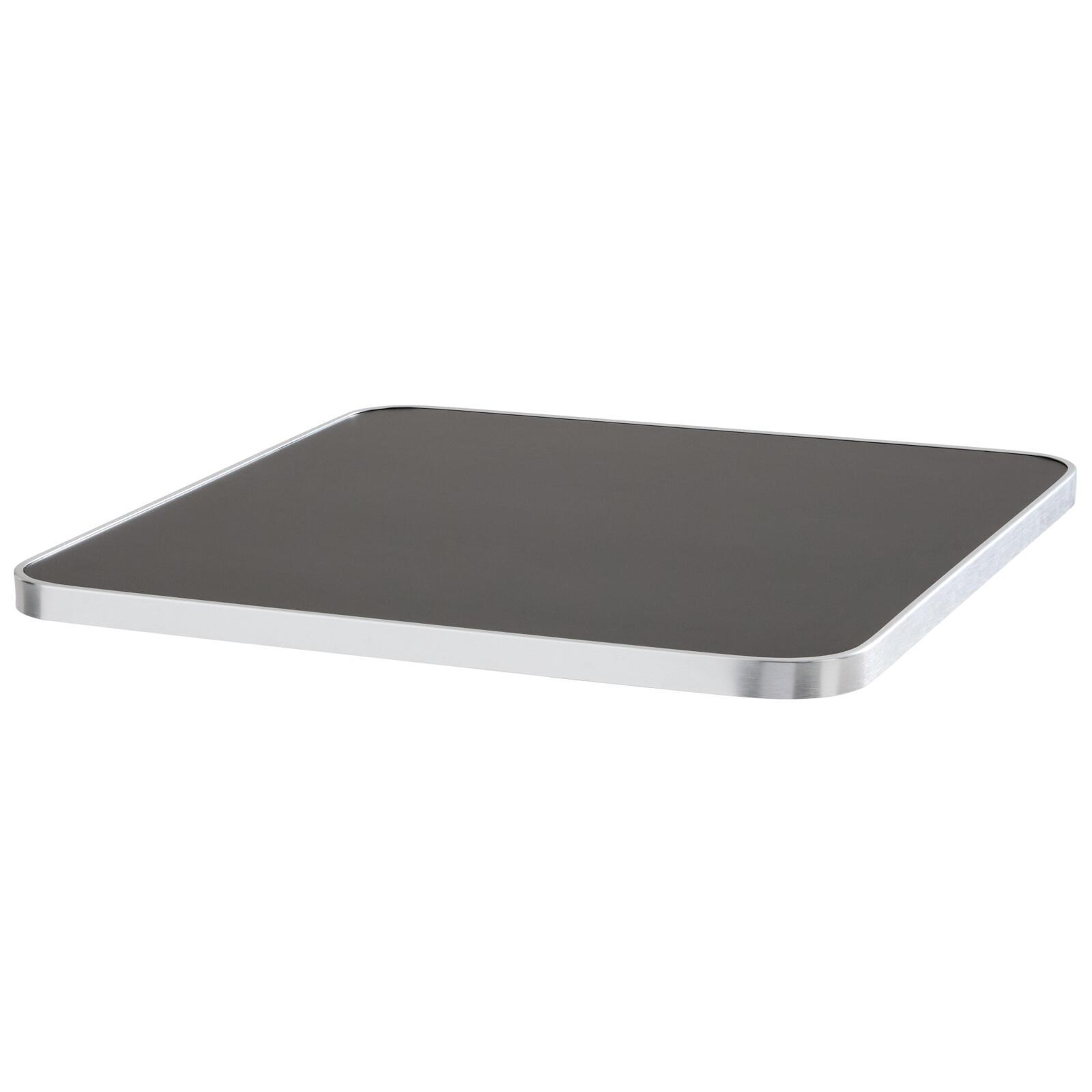 Plateau de table carré en contreplaqué avec revêtement stratifié et bords en aluminium 60 x 60 cm
