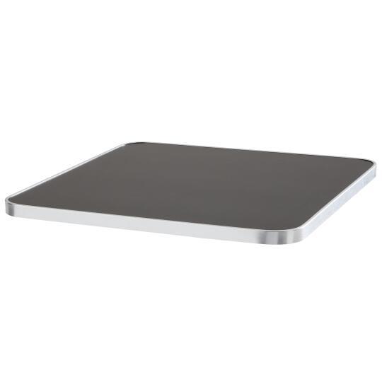 Plateau de table carré en contreplaqué avec revêtement stratifié et bords en aluminium 60 x 60 cm