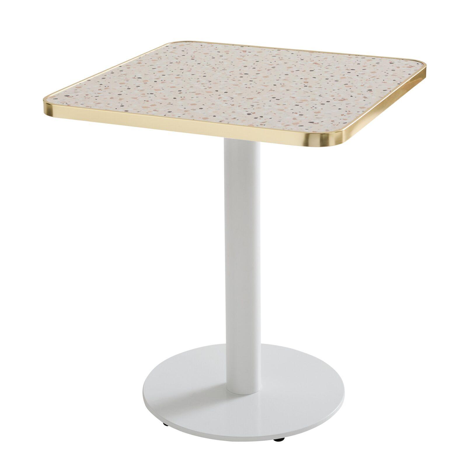 Plateau de table carré en contreplaqué avec revêtement stratifié et bords en aluminium 60 x 60 cm