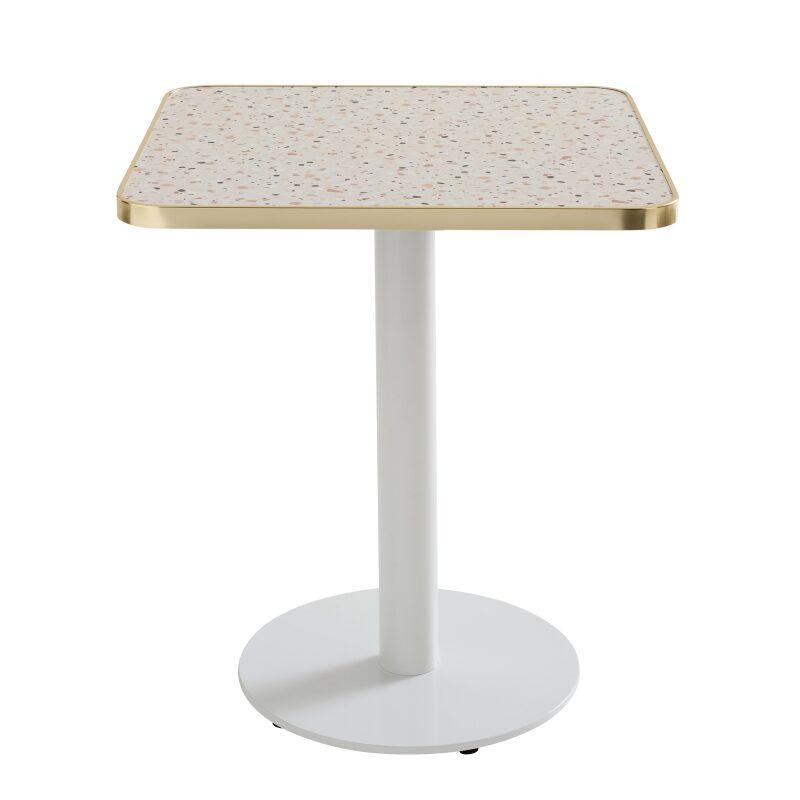 Plateau de table carré en contreplaqué avec revêtement stratifié et bords en aluminium 60 x 60 cm
