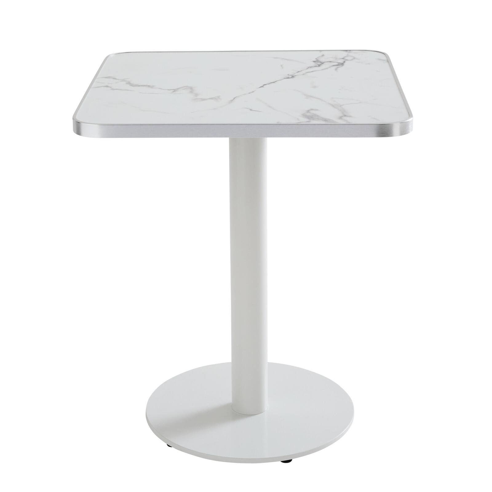 Plateau de table carré en contreplaqué avec revêtement stratifié et bords en aluminium 60 x 60 cm