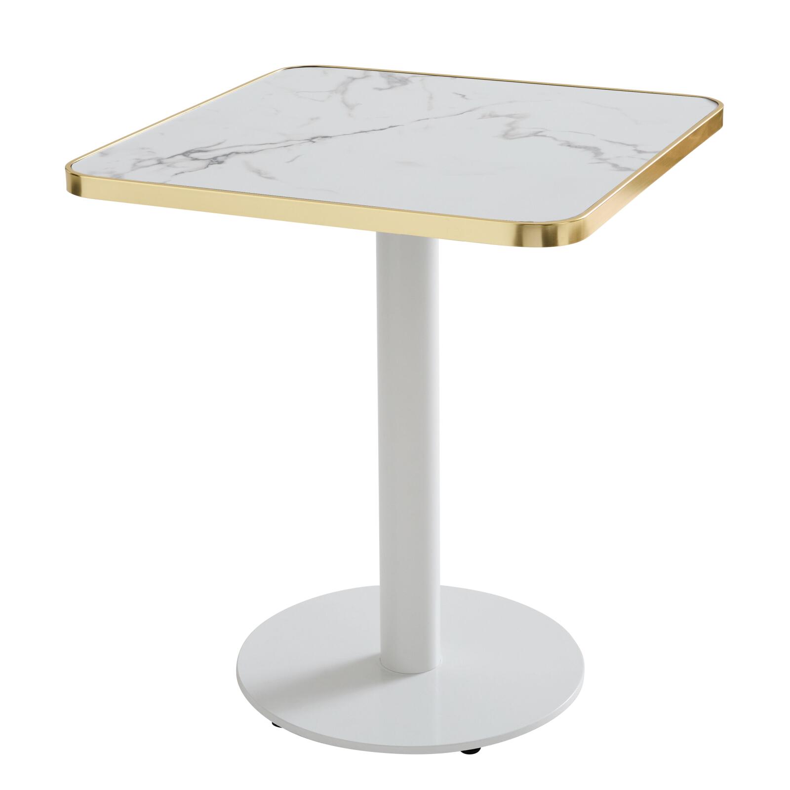 Plateau de table carré en contreplaqué avec revêtement stratifié et bords en aluminium 60 x 60 cm