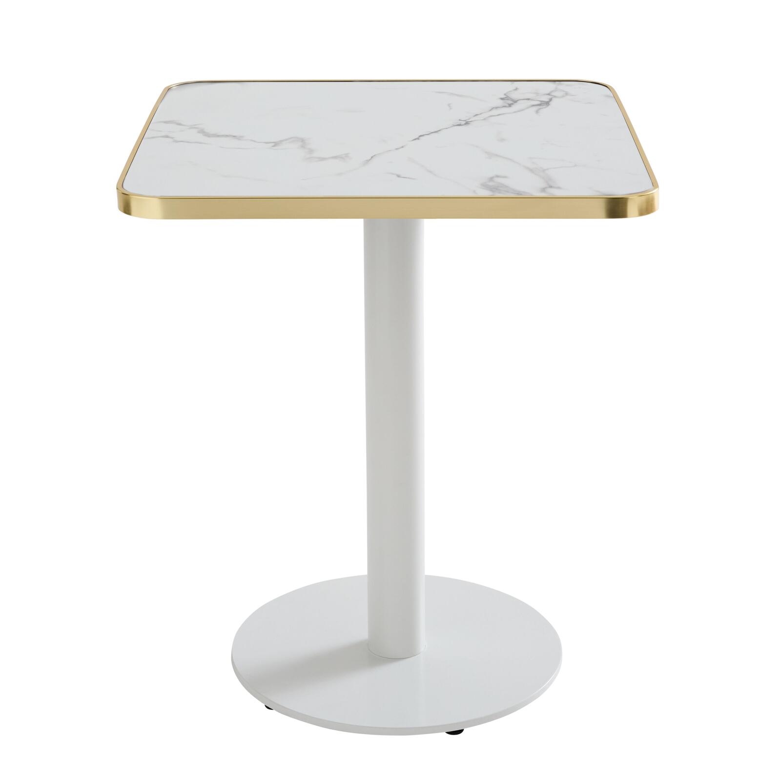 Plateau de table carré en contreplaqué avec revêtement stratifié et bords en aluminium 60 x 60 cm