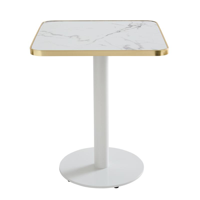 Plateau de table carré en contreplaqué avec revêtement stratifié et bords en aluminium 60 x 60 cm