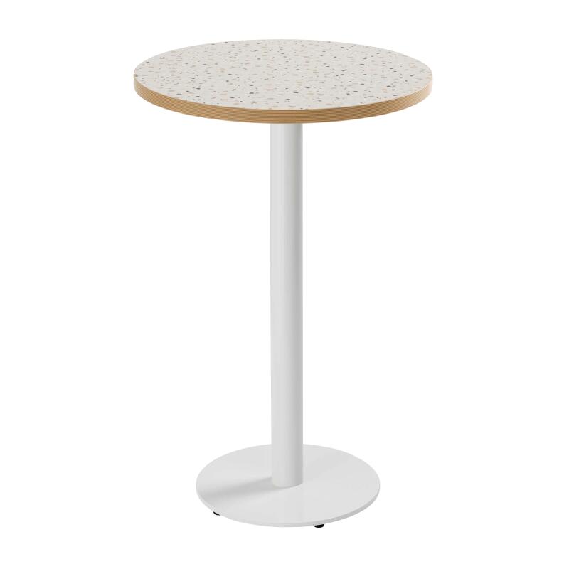 Table haute ronde Ø60 cm en aggloméré avec revêtement mélaminé