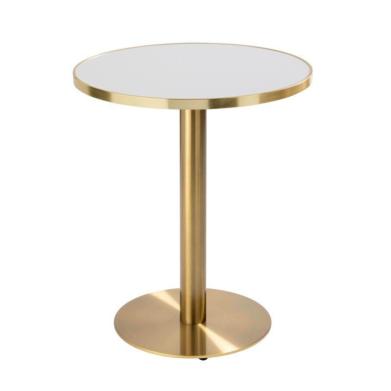 Table de restaurant ronde Ø 60 cm en contreplaqué avec revêtement stratifié et bords en aluminium