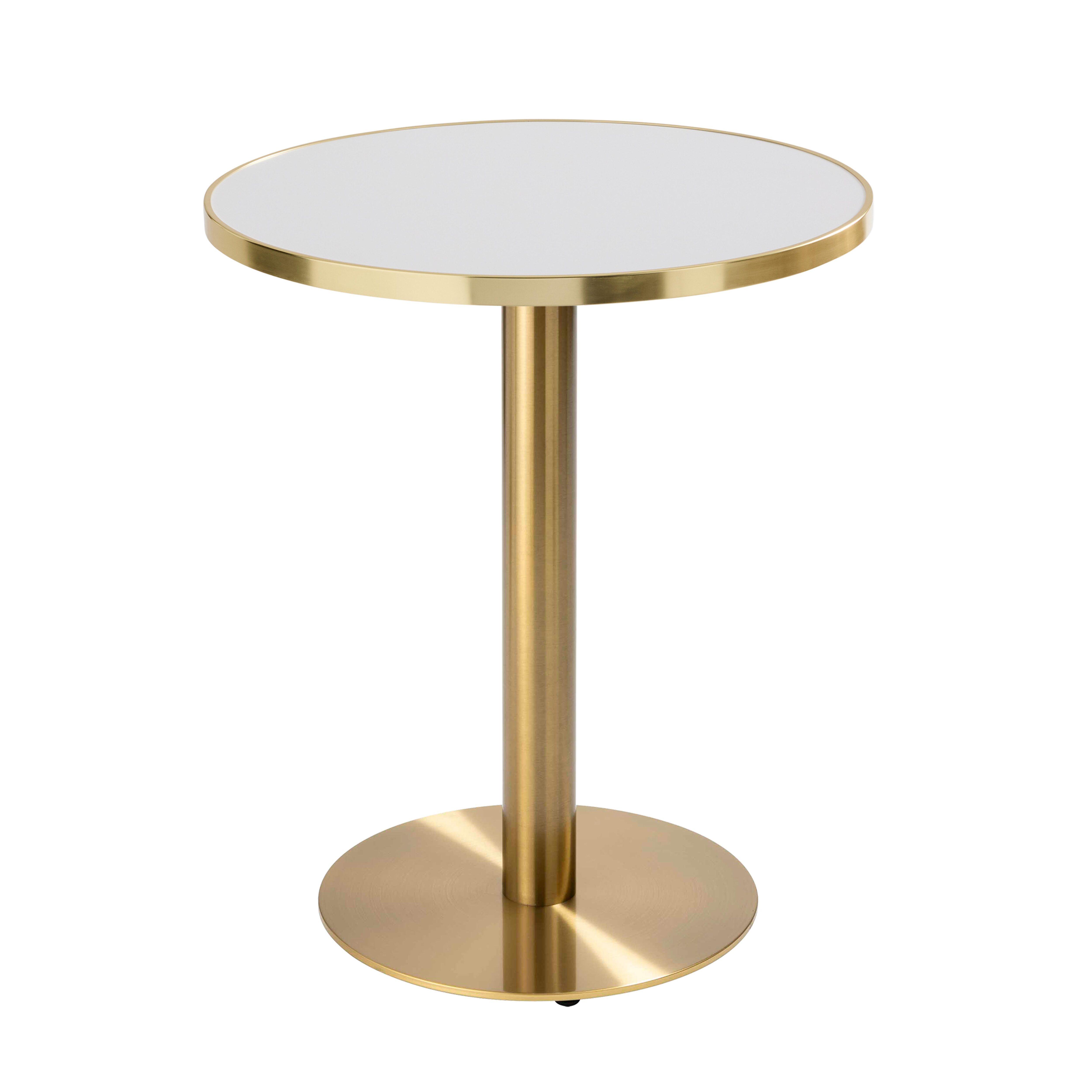 Table de restaurant ronde Ø 60 cm en contreplaqué avec revêtement stratifié et bords en aluminium