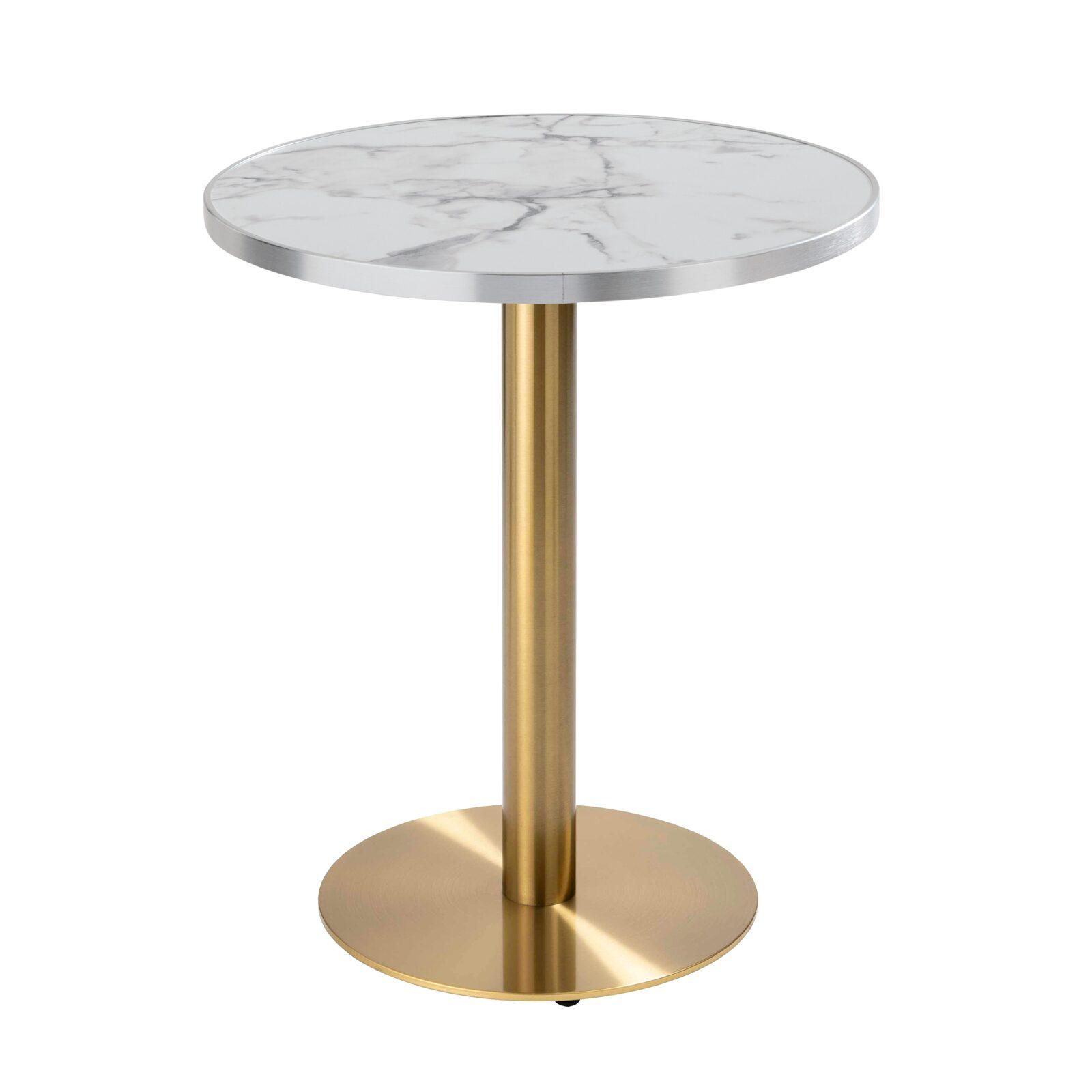 Table de restaurant ronde Ø 60 cm en contreplaqué avec revêtement stratifié et bords en aluminium