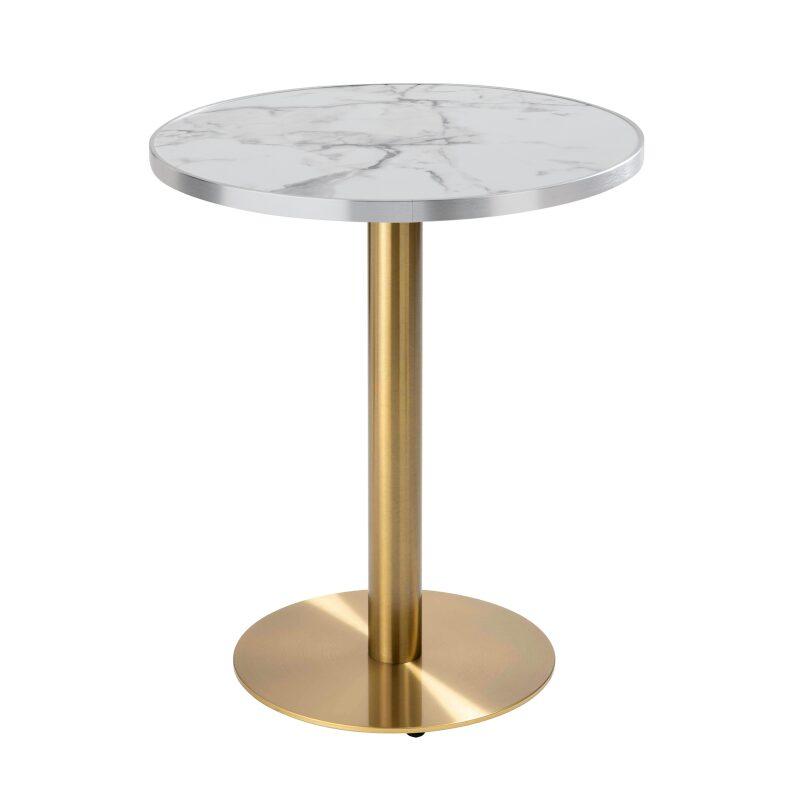 Table de restaurant ronde Ø 60 cm en contreplaqué avec revêtement stratifié et bords en aluminium