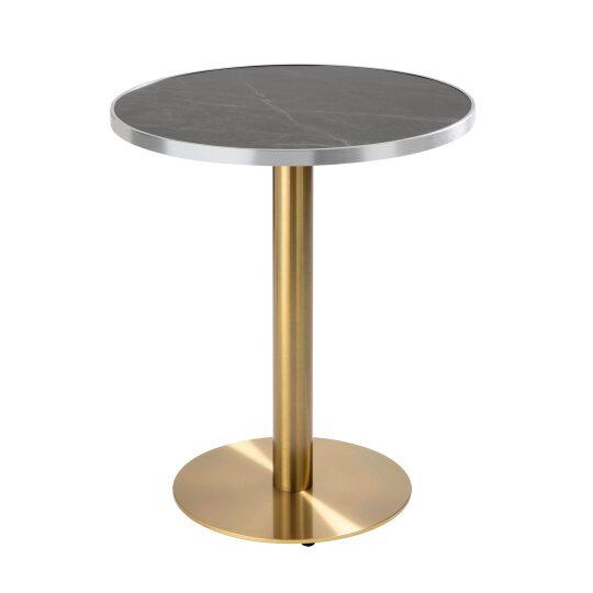 Table de restaurant ronde Ø 60 cm en contreplaqué avec revêtement stratifié et bords en aluminium