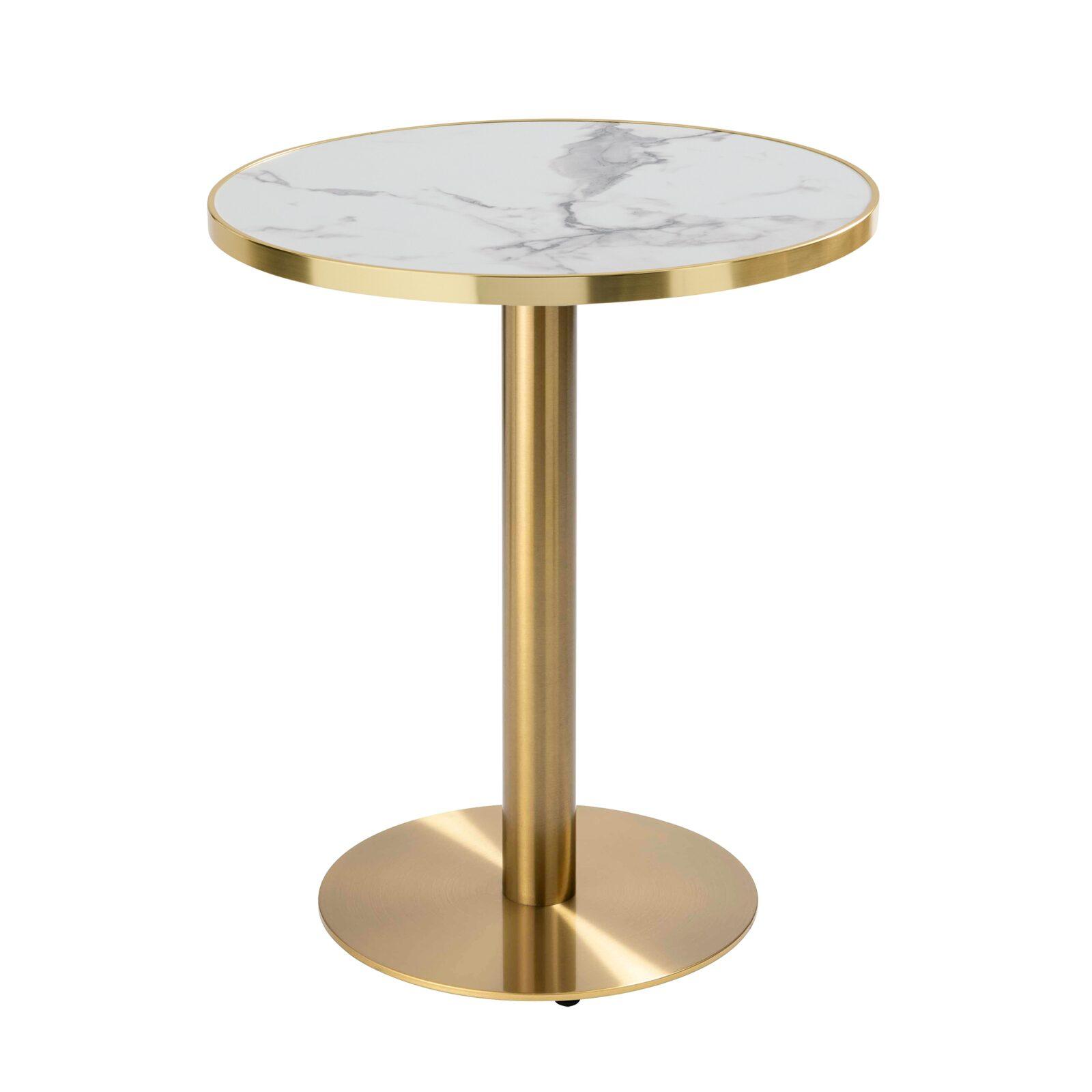 Table de restaurant ronde Ø 60 cm en contreplaqué avec revêtement stratifié et bords en aluminium
