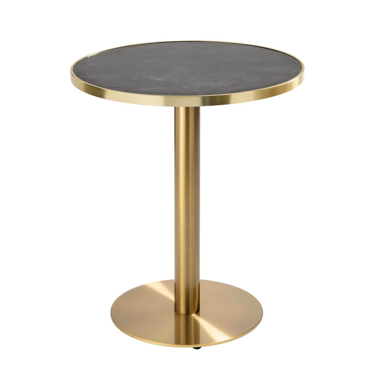 Table de restaurant ronde Ø 60 cm en contreplaqué avec revêtement stratifié et bords en aluminium