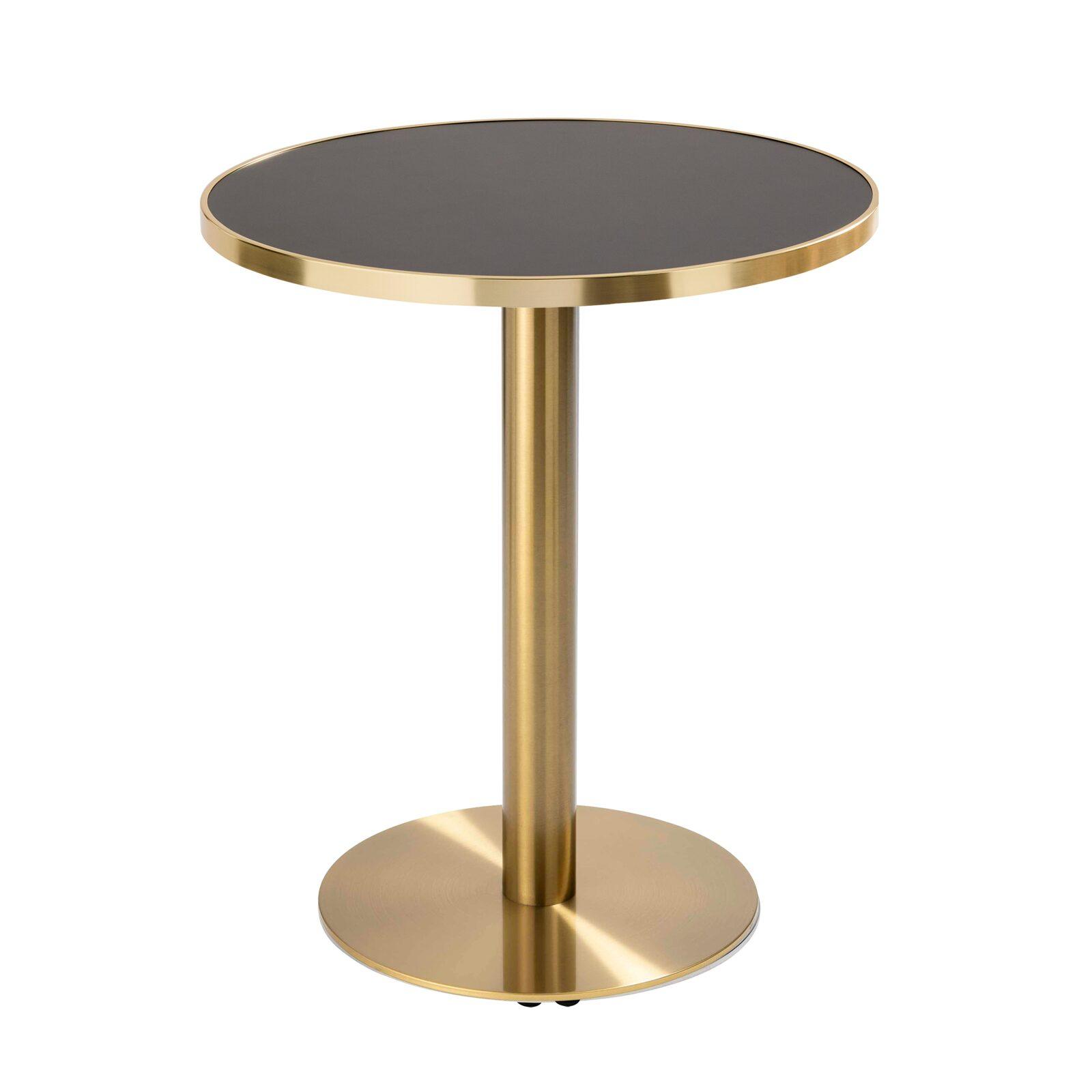 Table de restaurant ronde Ø 60 cm en contreplaqué avec revêtement stratifié et bords en aluminium