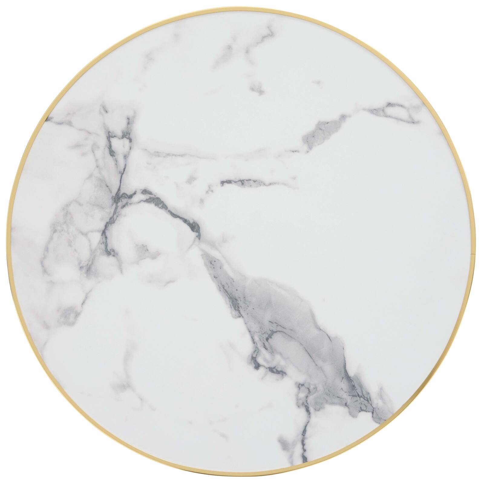 Table de restaurant ronde Ø 60 cm en contreplaqué avec revêtement stratifié et bords en aluminium