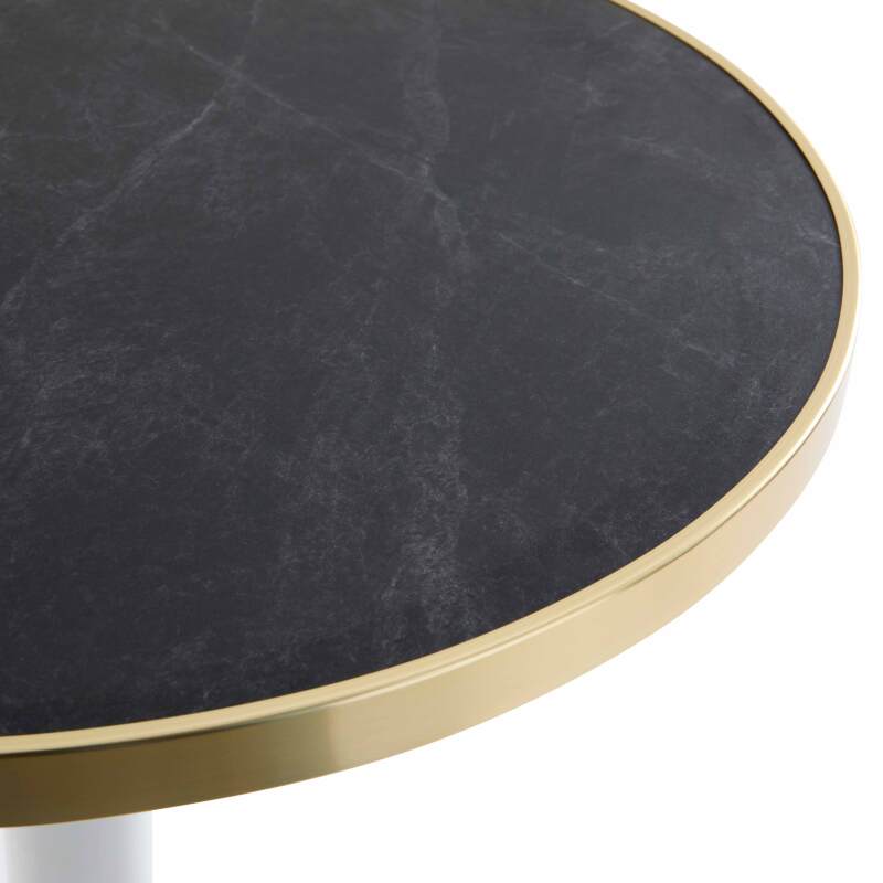 Table de restaurant ronde Ø 60 cm en contreplaqué avec revêtement stratifié et bords en aluminium (3/7)