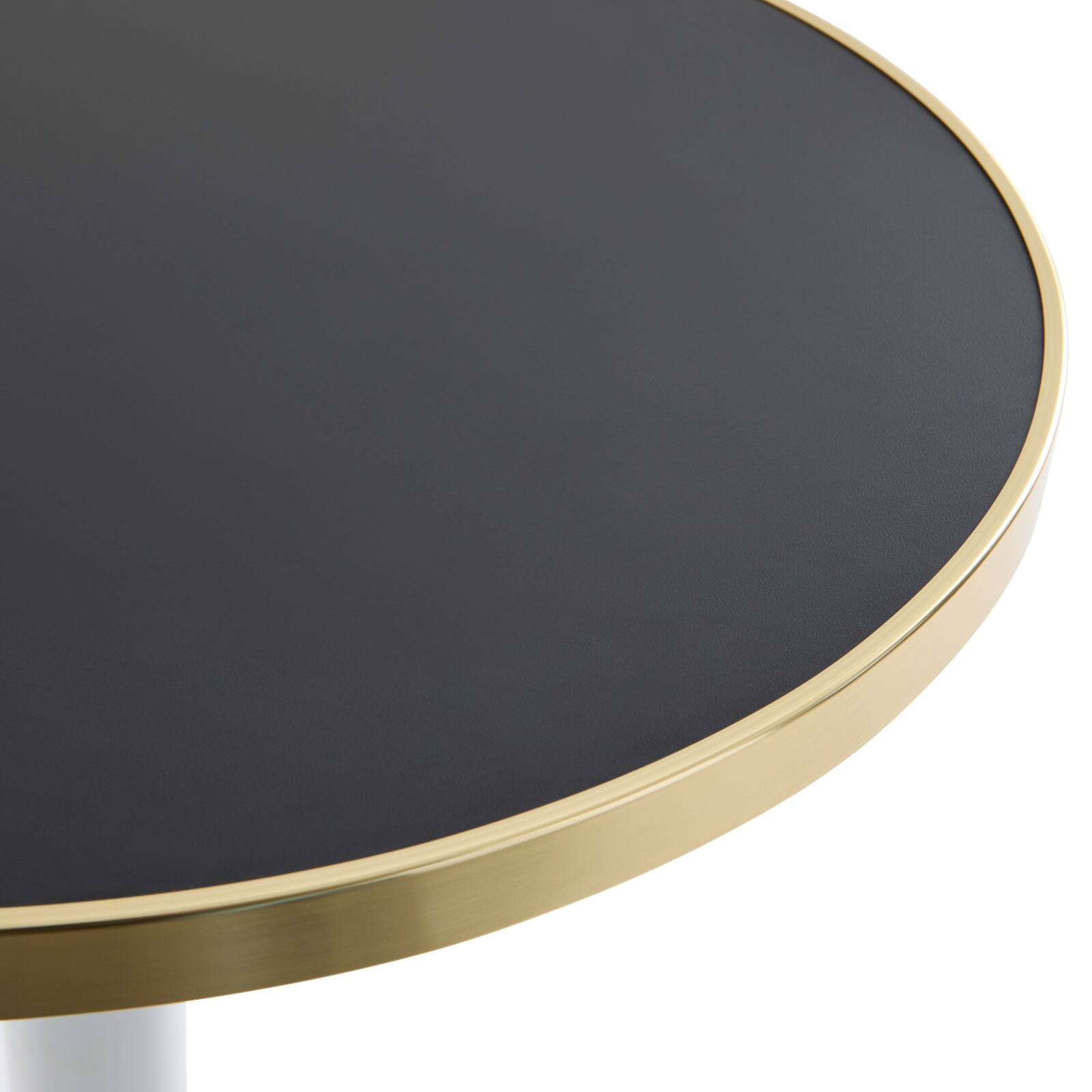 Table de restaurant ronde Ø 60 cm en contreplaqué avec revêtement stratifié et bords en aluminium