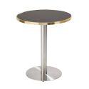 Table de restaurant ronde Ø 60 cm en contreplaqué avec revêtement stratifié et bords en aluminium