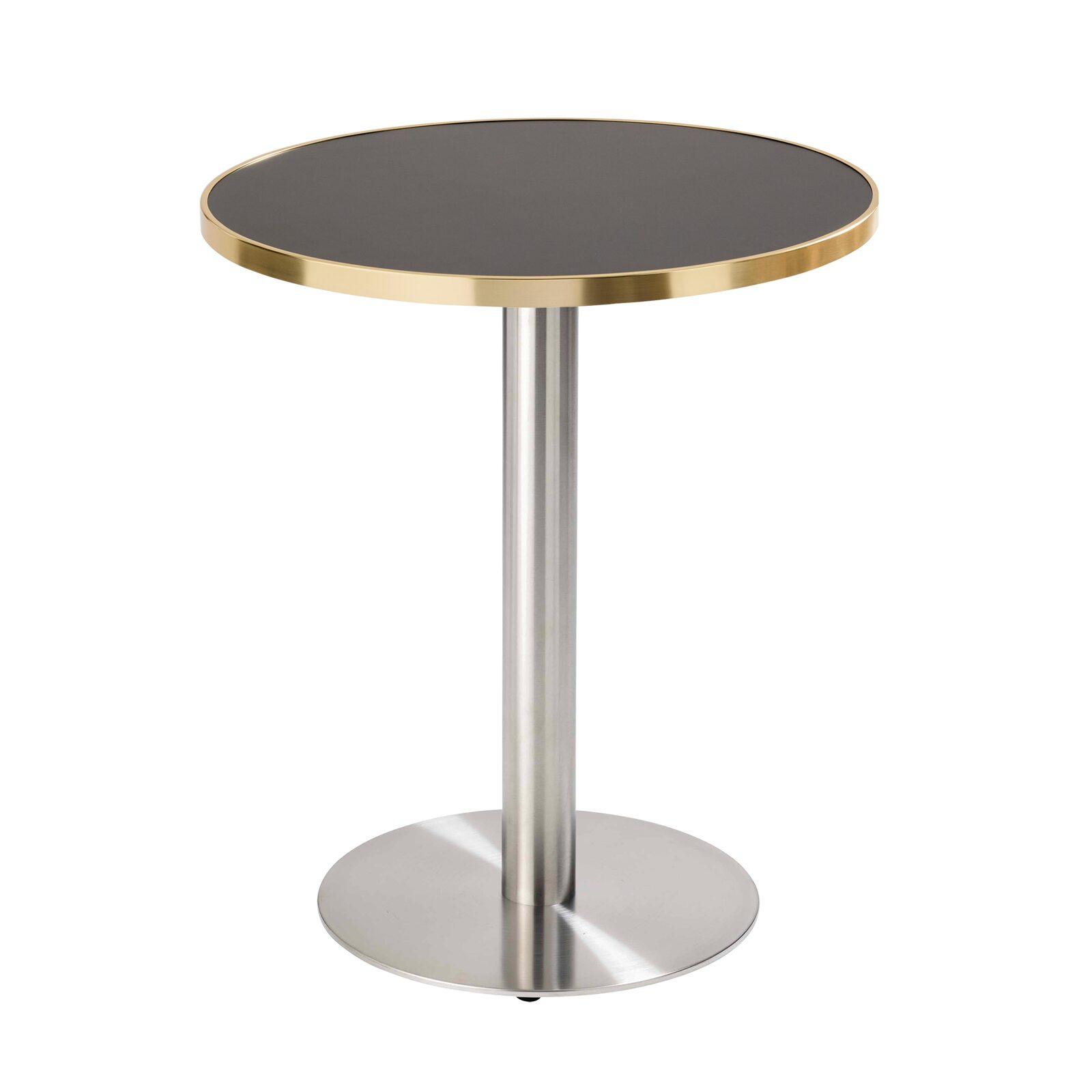 Table de restaurant ronde Ø 60 cm en contreplaqué avec revêtement stratifié et bords en aluminium