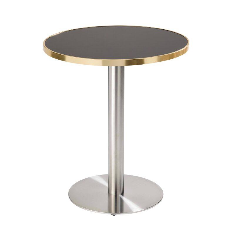 Table de restaurant ronde Ø 60 cm en contreplaqué avec revêtement stratifié et bords en aluminium