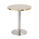 Table de restaurant ronde Ø 60 cm en contreplaqué avec revêtement stratifié et bords en aluminium