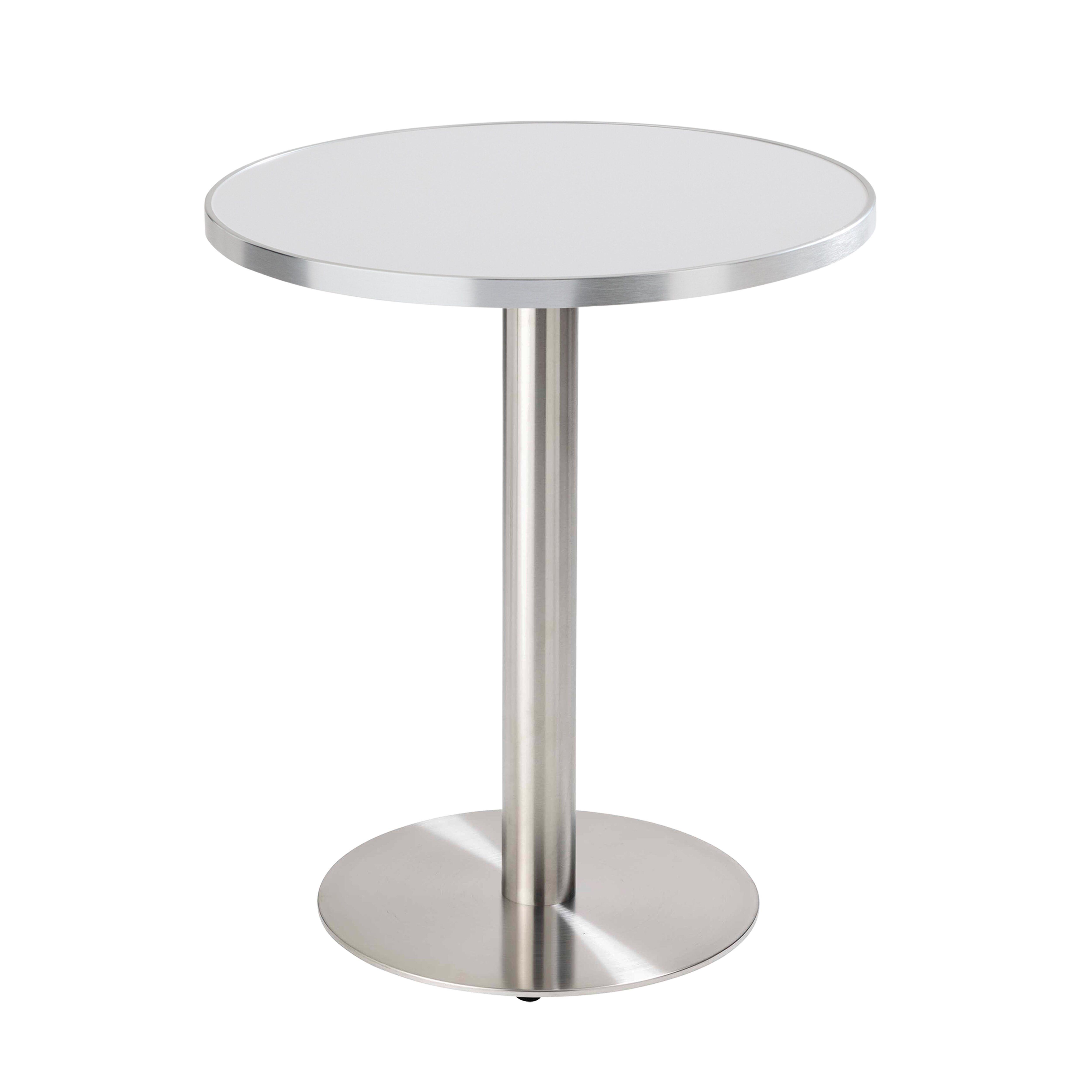 Table de restaurant ronde Ø 60 cm en contreplaqué avec revêtement stratifié et bords en aluminium