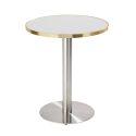 Table de restaurant ronde Ø 60 cm en contreplaqué avec revêtement stratifié et bords en aluminium