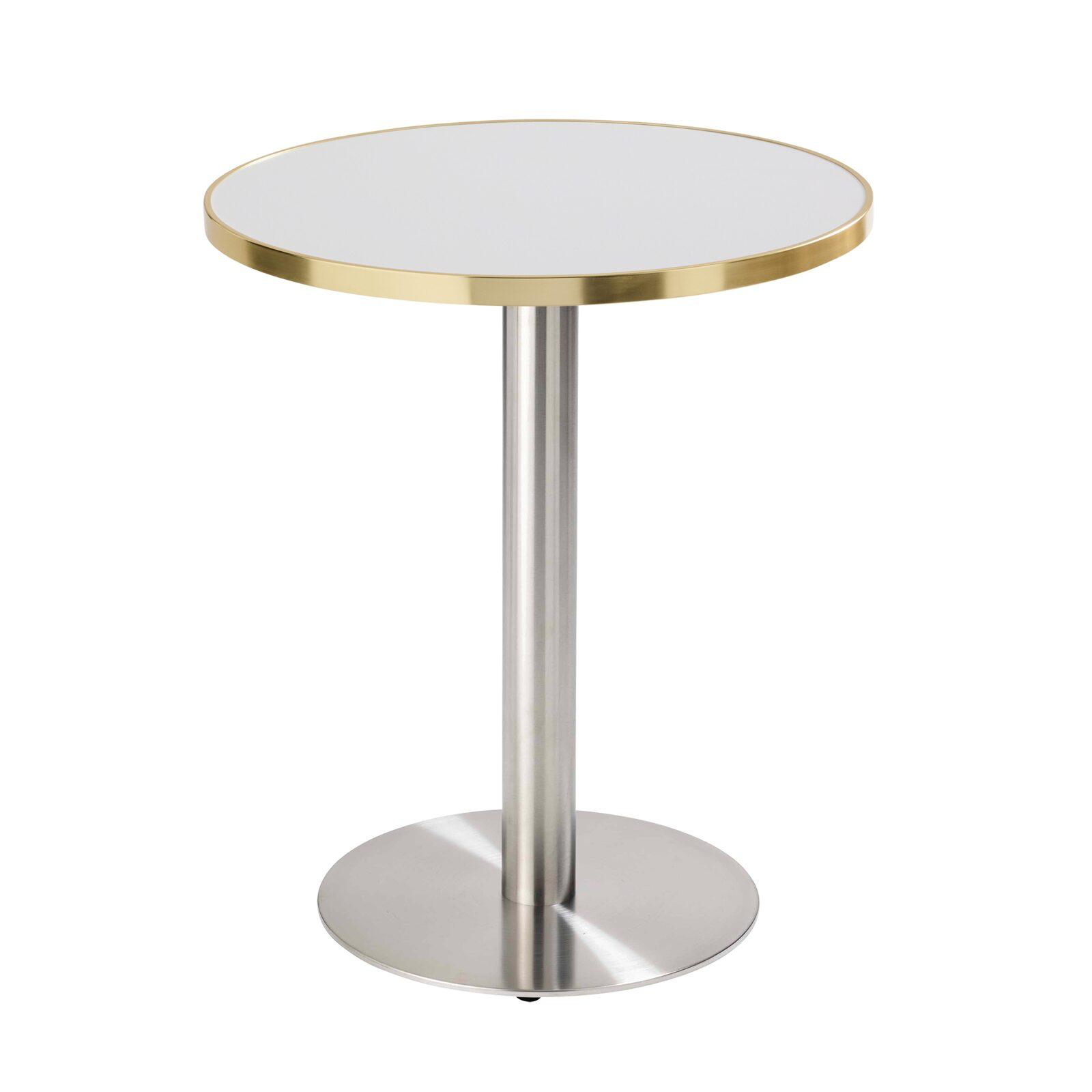 Table de restaurant ronde Ø 60 cm en contreplaqué avec revêtement stratifié et bords en aluminium