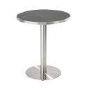 Table de restaurant ronde Ø 60 cm en contreplaqué avec revêtement stratifié et bords en aluminium