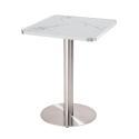 Table de restaurant 60 x 60 cm en contreplaqué avec revêtement stratifié et bords en aluminium