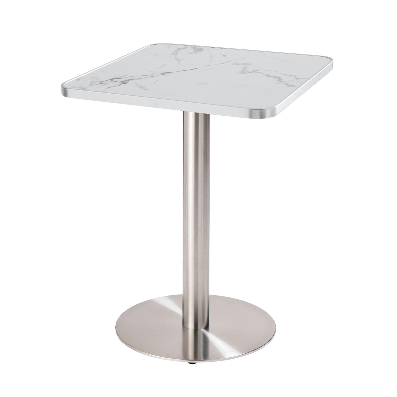Table de restaurant 60 x 60 cm en contreplaqué avec revêtement stratifié et bords en aluminium