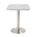 Table de restaurant 60 x 60 cm en contreplaqué avec revêtement stratifié et bords en aluminium