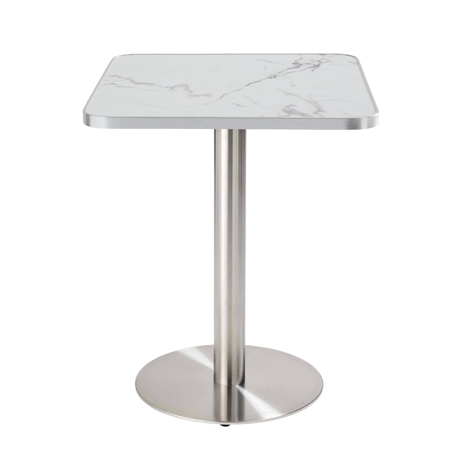 Table de restaurant 60 x 60 cm en contreplaqué avec revêtement stratifié et bords en aluminium